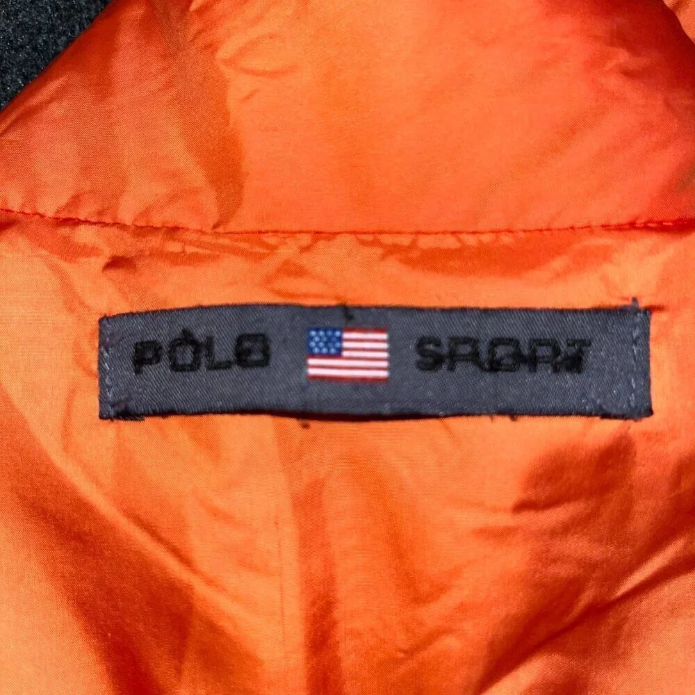 POLO SPORT RALPH LAUREN Reversible Gray to Orange Men's Full Zip Vest - EUC -M